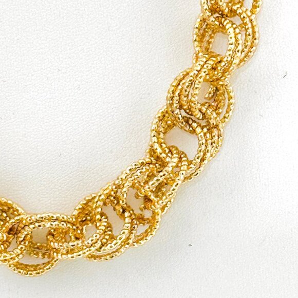 INC Gold Tone Diamond Cut Chain Link Statement Necklace - Picture 2 of 6
